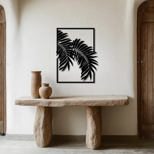 Palm Leaf Metal Wall Art for Modern Home Decor